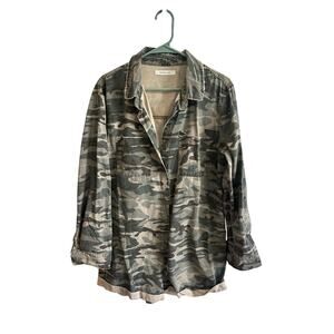 Mustard seed camo romper jumpsuit size large women western utility longsleeve